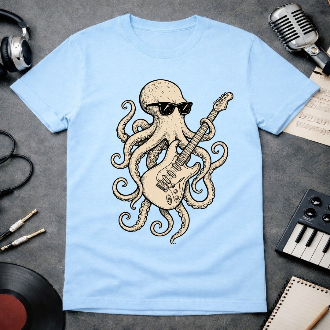 Octopus Guitarist T-shirt For Guitar Lovers