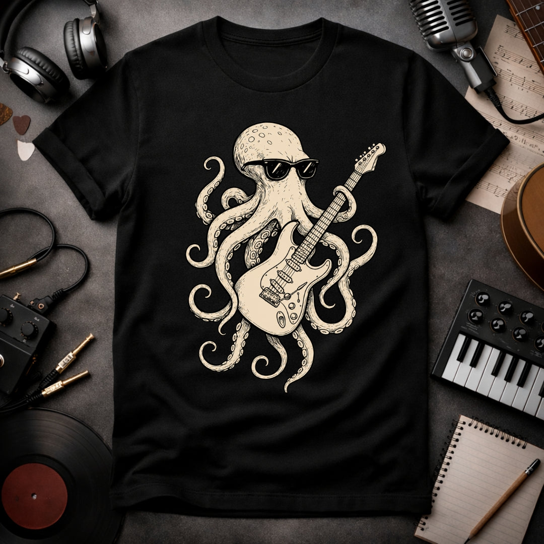 Octopus Guitarist T-shirt For Guitar Lovers