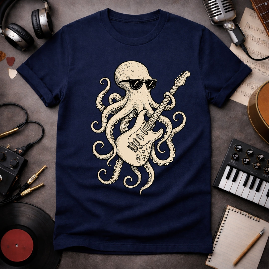 Octopus Guitarist T-shirt For Guitar Lovers