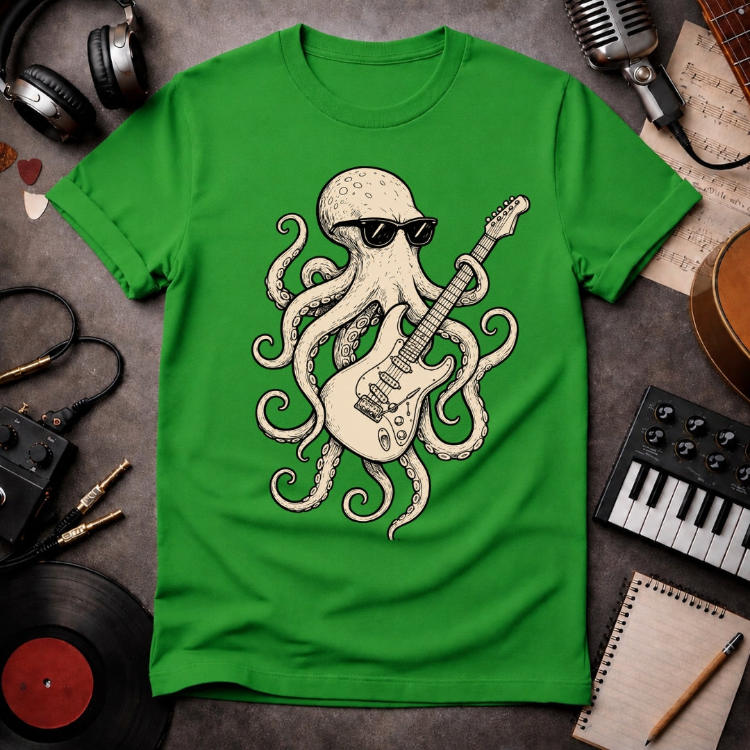 Octopus Guitarist T-shirt For Guitar Lovers