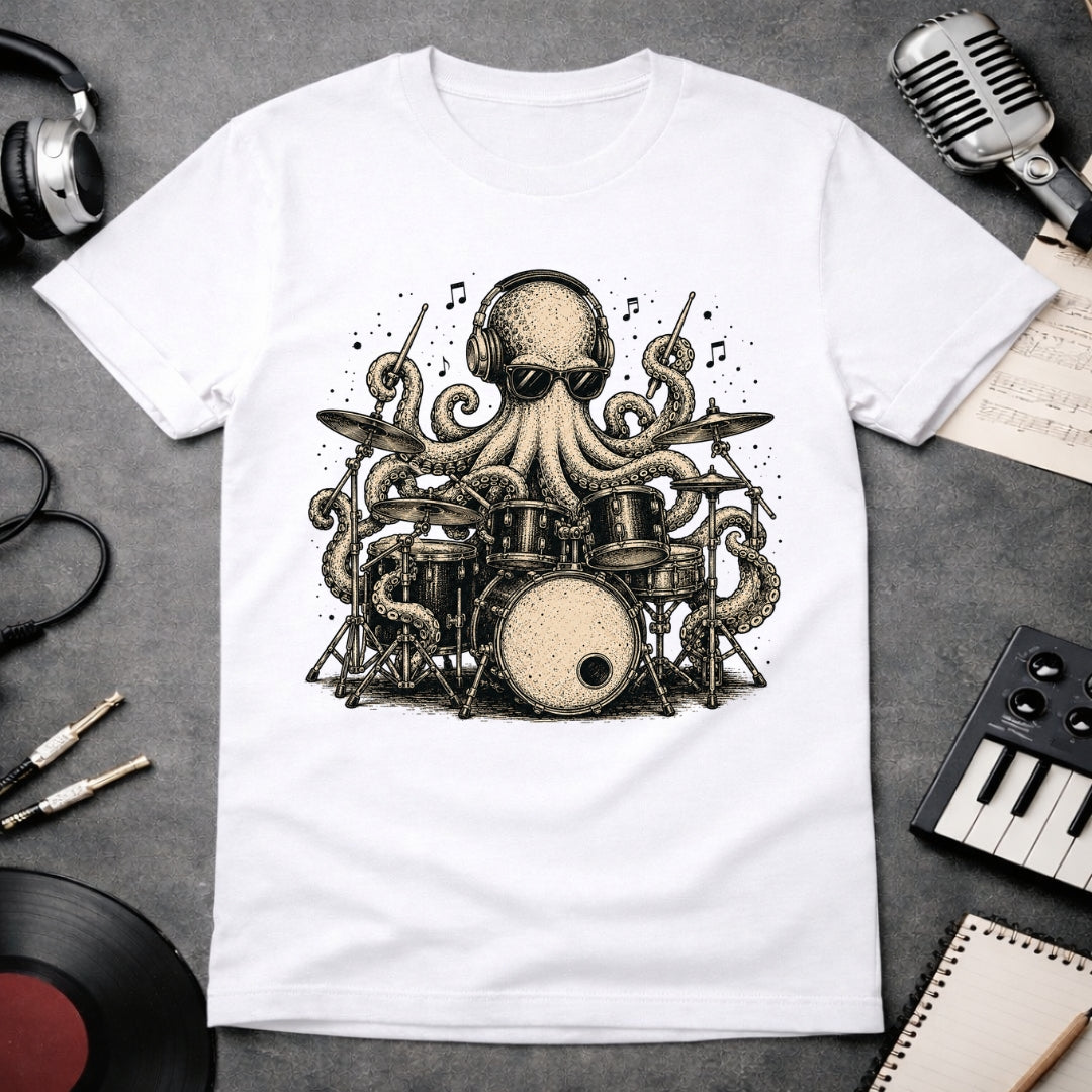 Octopus Drummer Funny Drummers T-shirt Musician
