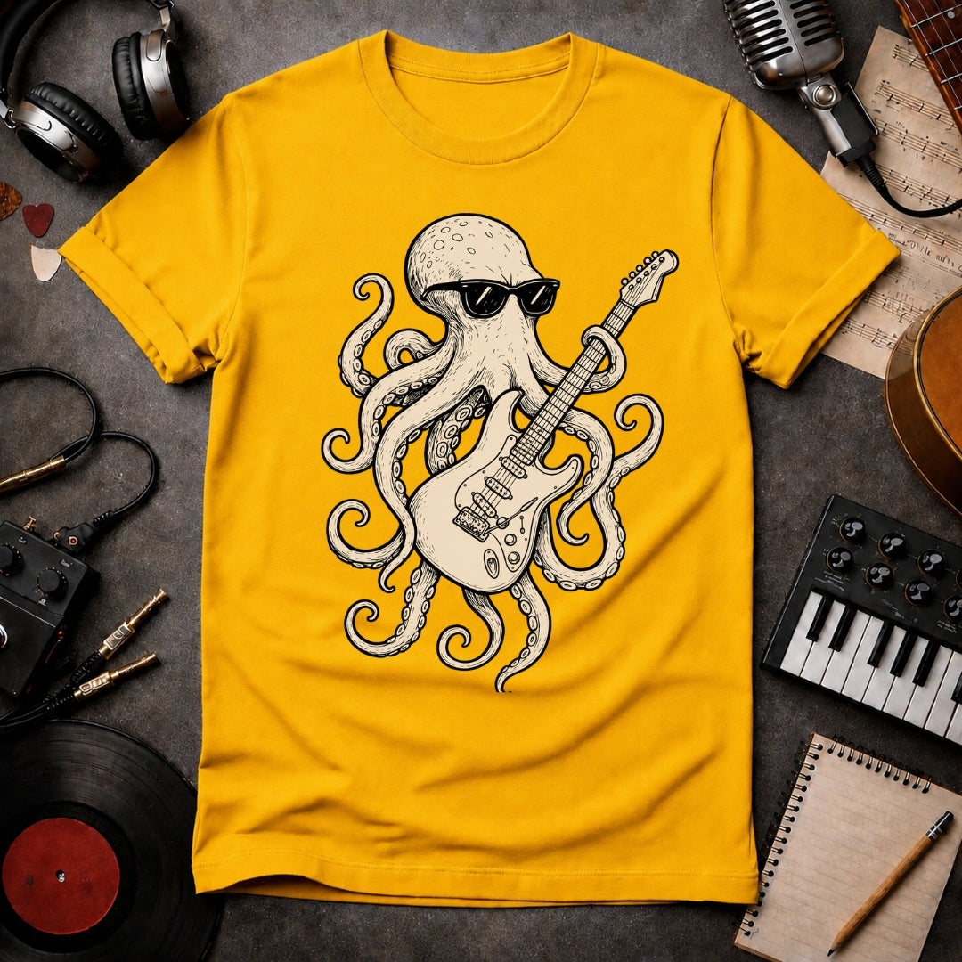 Octopus Guitarist T-shirt For Guitar Lovers